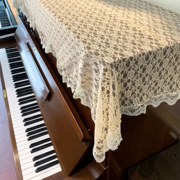 Khăn Phủ Đàn Piano Ren Vàng