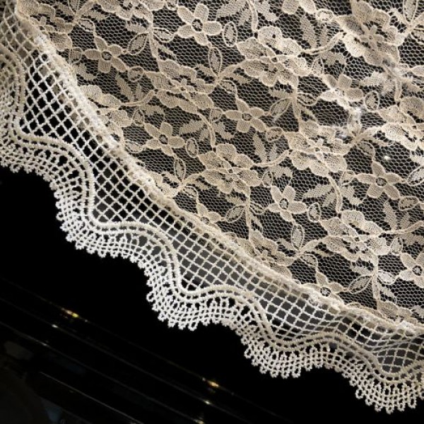 Khăn Phủ Đàn Piano Ren Vàng